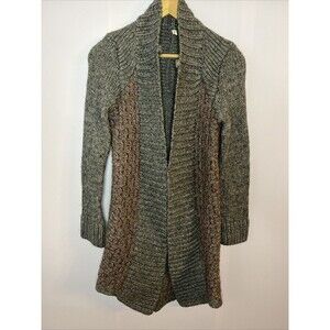 Anthropologie Gray and Brown Knit Cardigan
